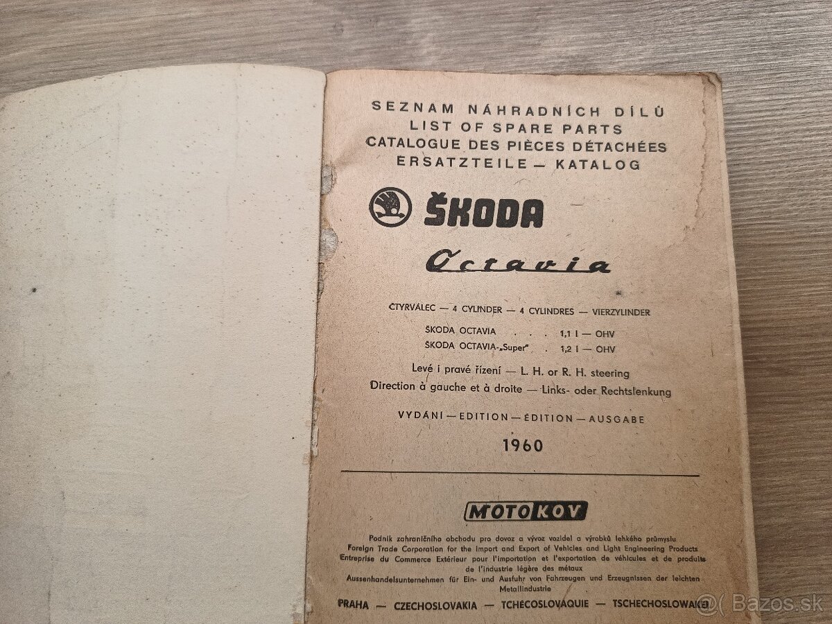 Seznam náhradních dílú Škoda Octavia 1960 - 2