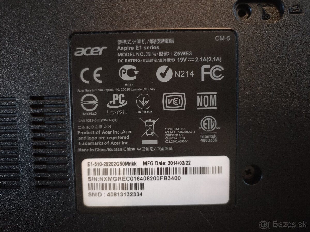 Acer aspire E1 Z5WE3 na diely - 2