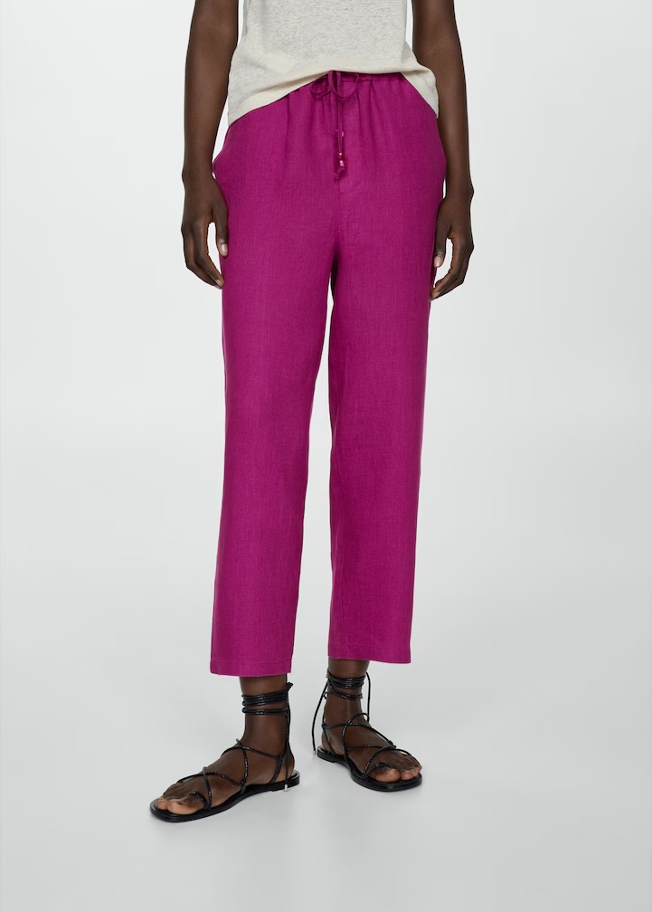 Ľanové nohavice Mango - 2