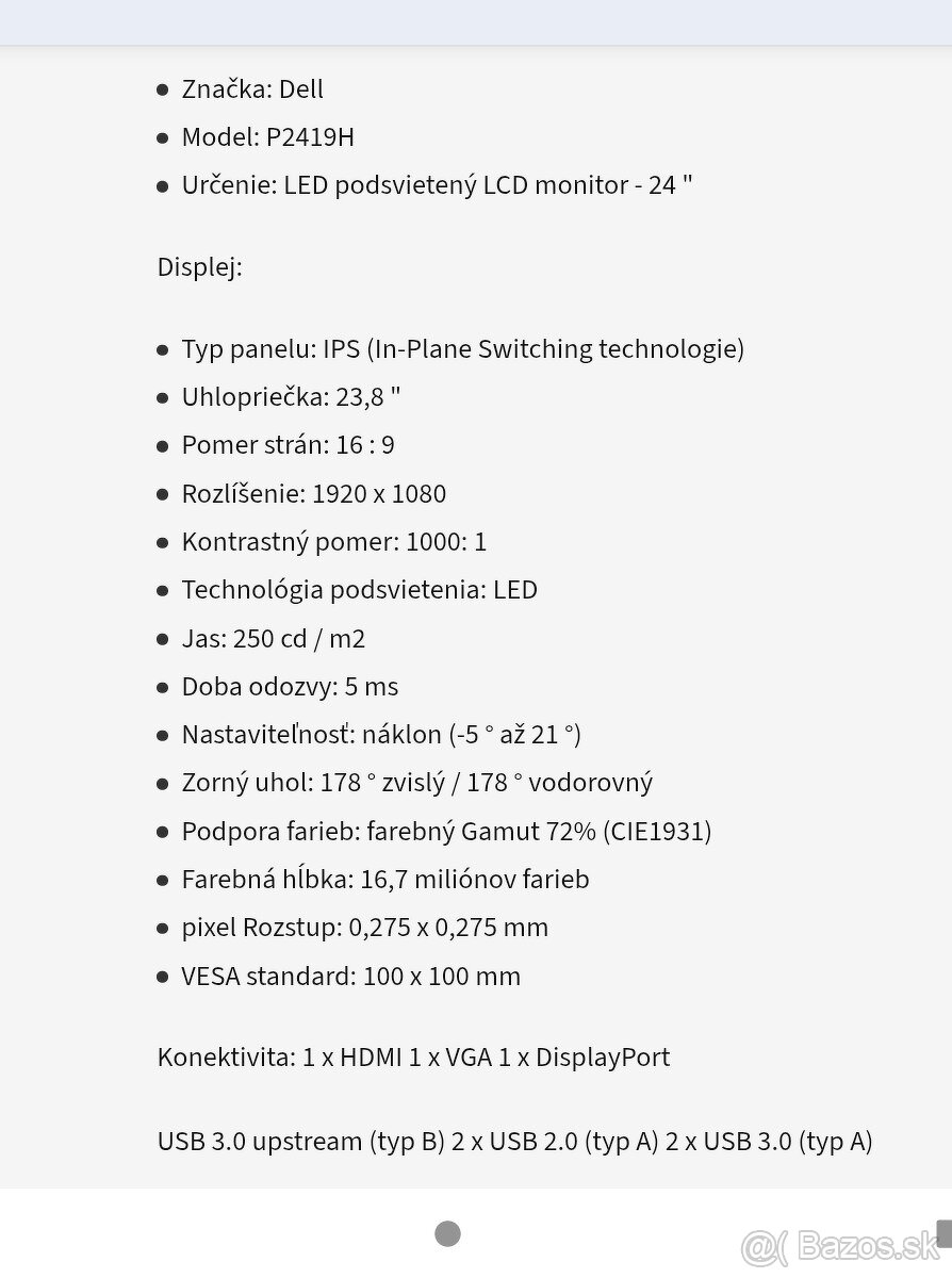 Monitor Dell 24" - 2