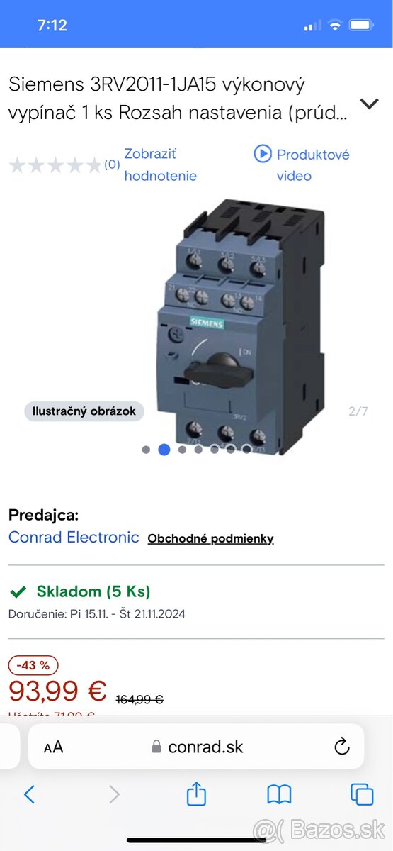 Siemens motorový spínač 10A 4ks - 2