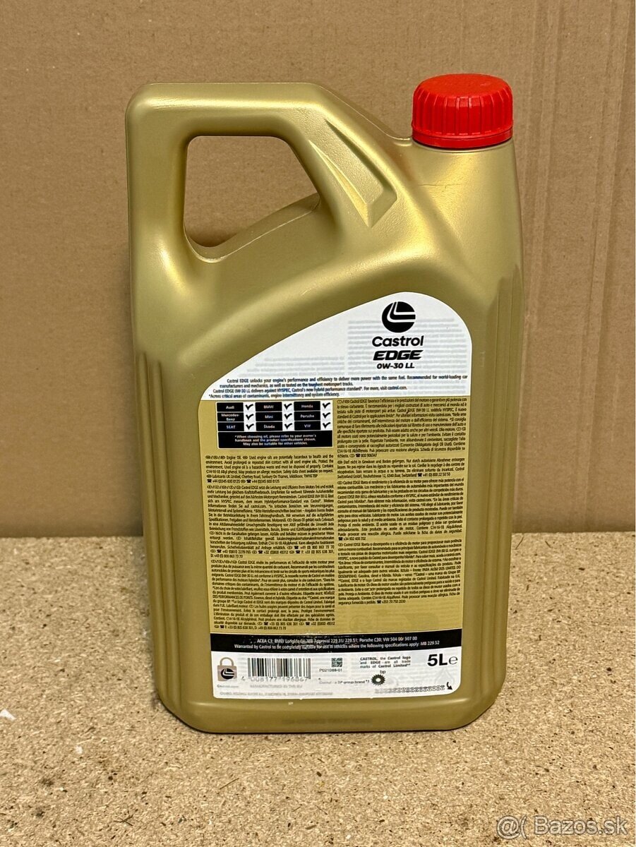 Predám motorový olej Castrol Edge 0W 30 LL 5 - 2