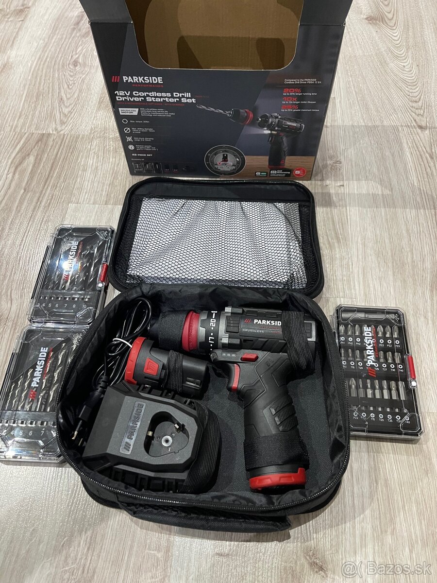 Predám PARKSIDE Aku vŕtací skrutkovač PBSPA 12 4+ - 2