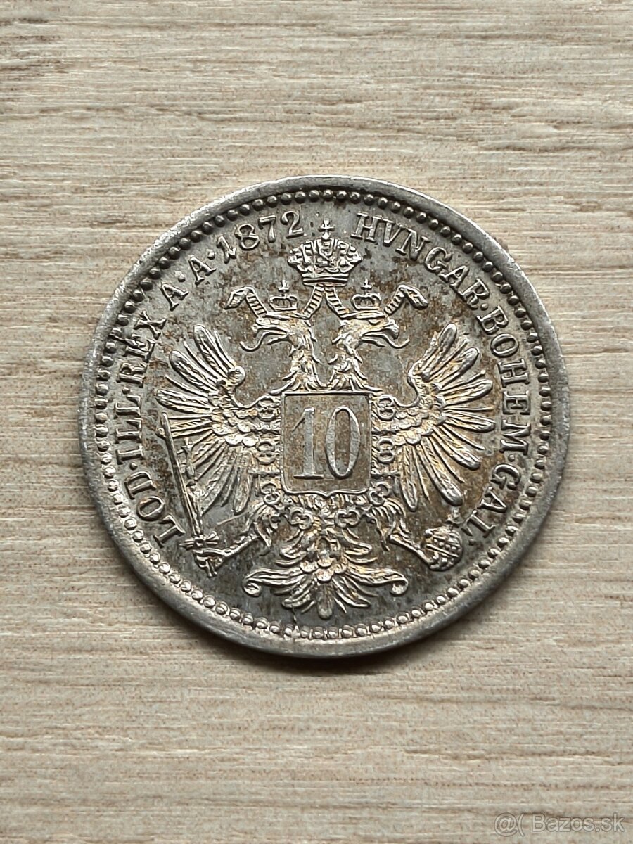 10 grajciar 1872 FrantisekJozef I. RU - 2