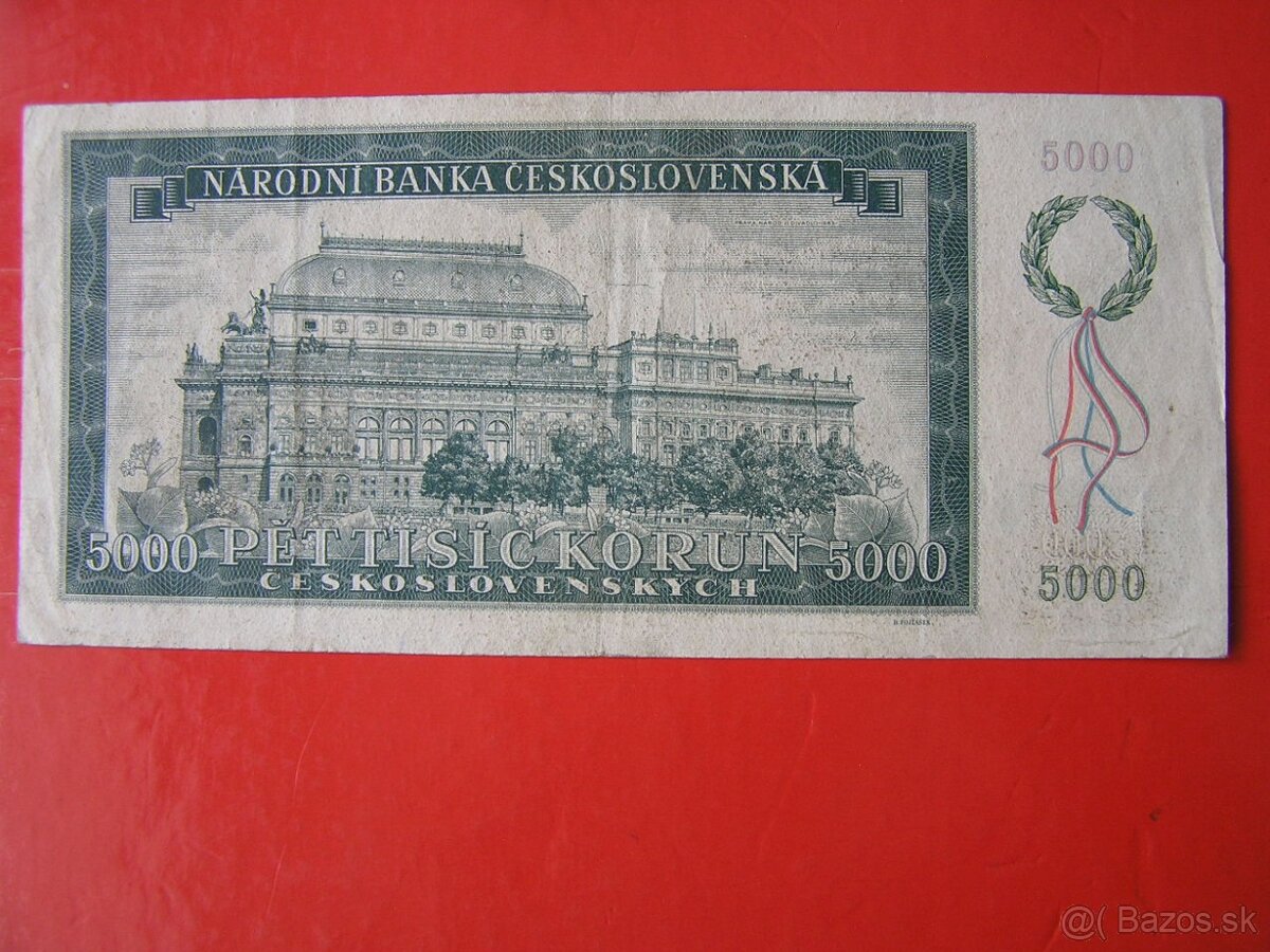 ČESKOSLOVENSKÉ BANKOVKY: 5000-KORÚN-1945 - 2