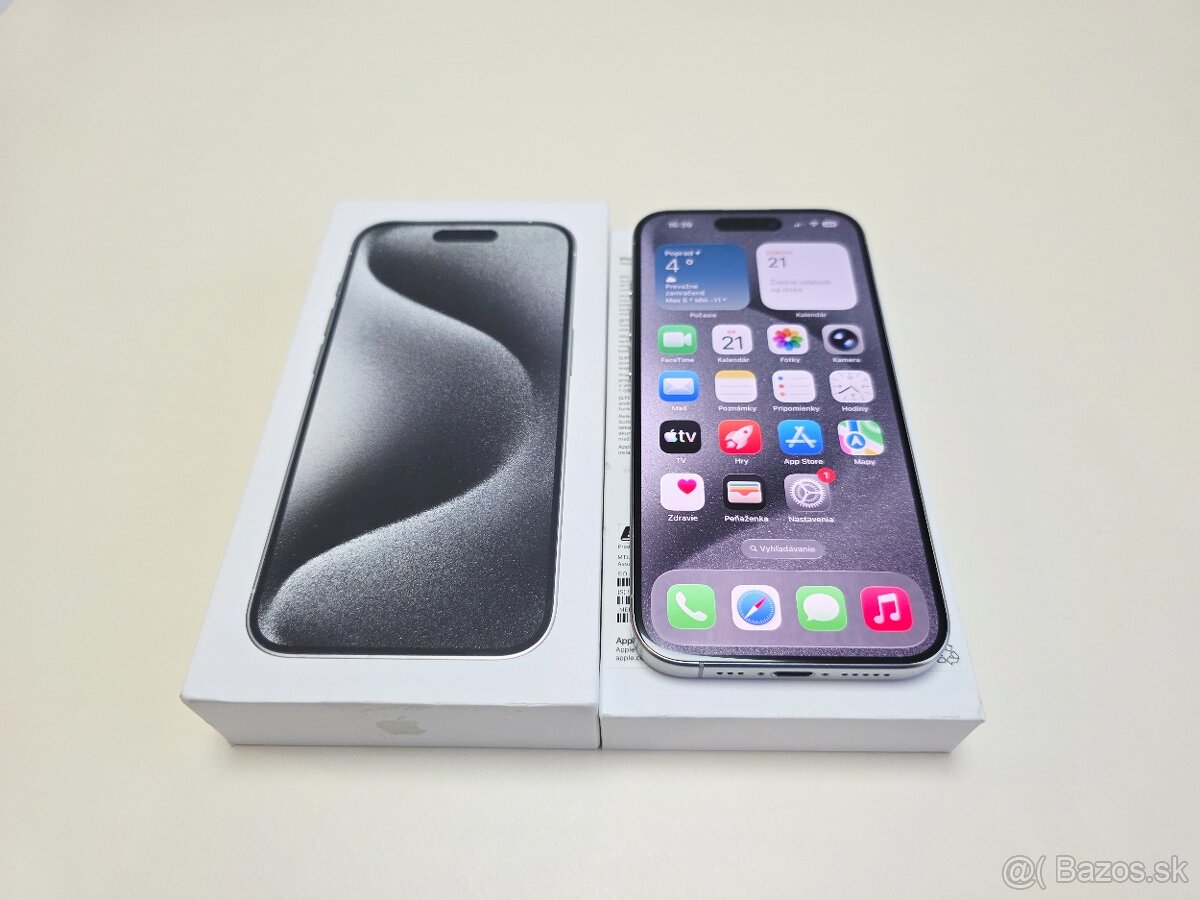 APPLE IPHONE 15 PRO 128GB WHITE TITANIUM TOP STAV - 2