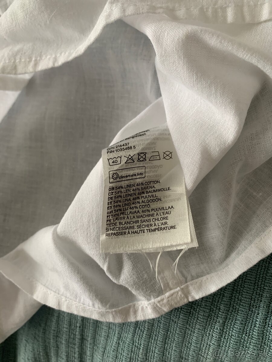 Biela lanová košeľa H&M, 122 - 2