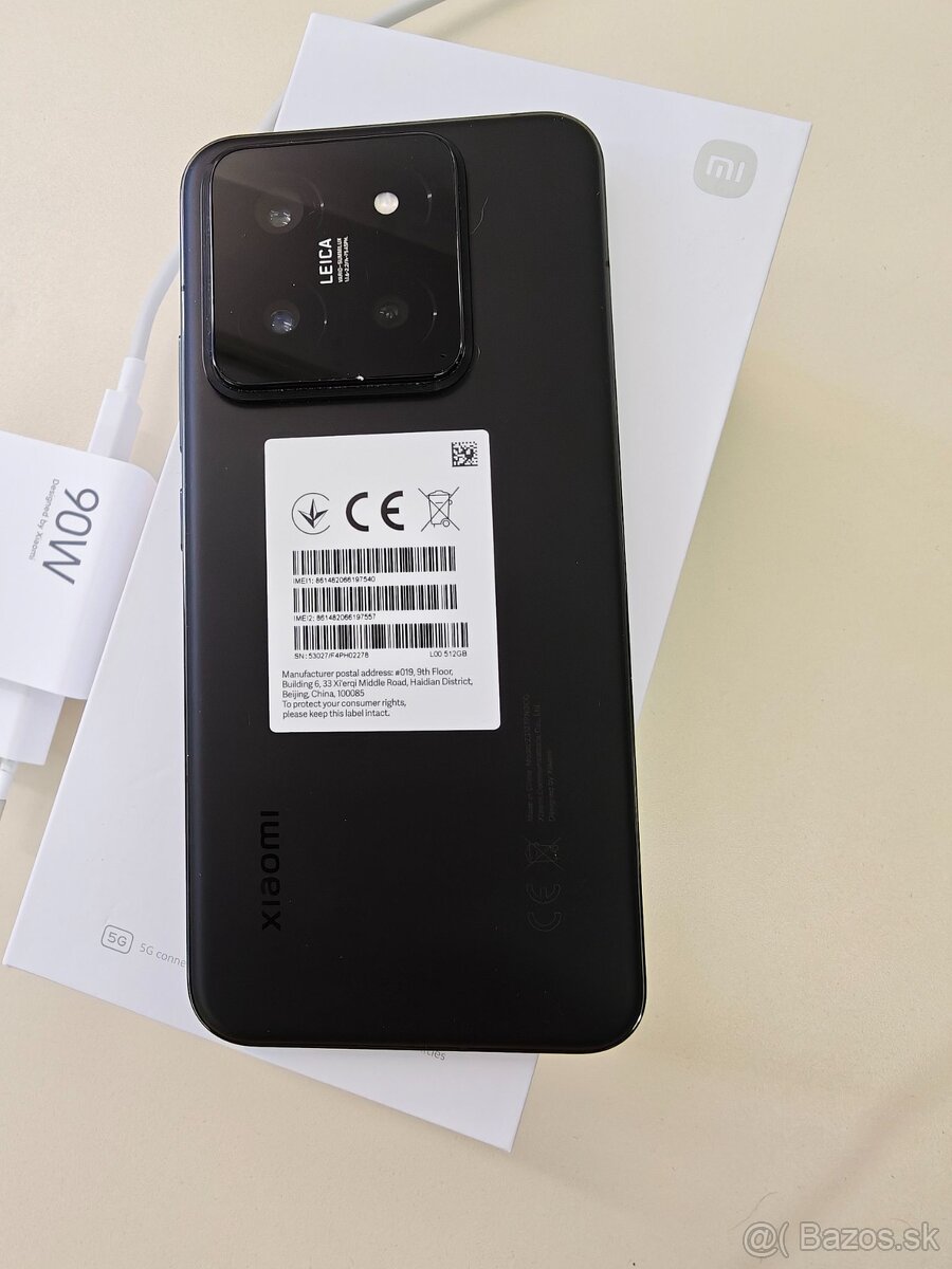 Xiaomi 14 Black 12GB RAM 512GB ROM model 23127PN0CG - 2