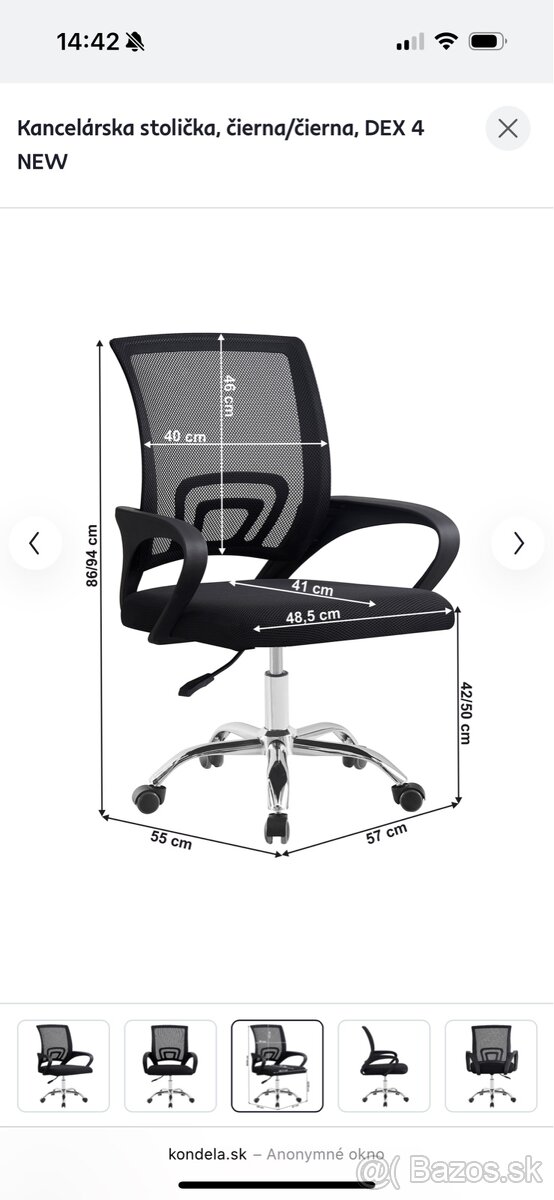 Kancelárska stolička 2ks - 2