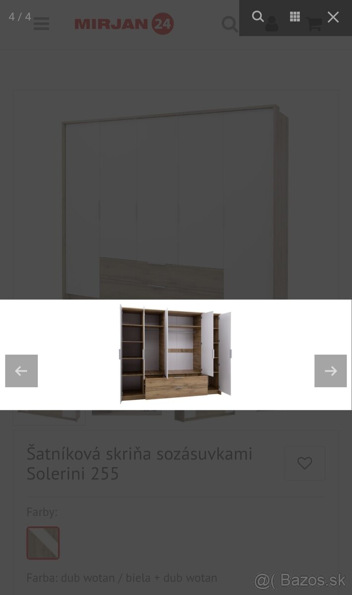 Šatníková skriňa sozásuvkami Solerini 255 - 2