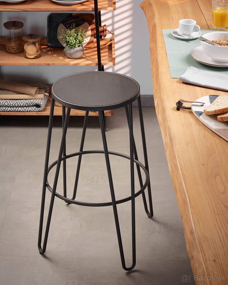 Tmavošedé celokovové barové stoličky Mallone - 2