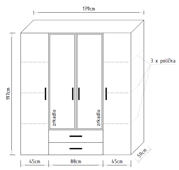 Šatníková skriňa - 2
