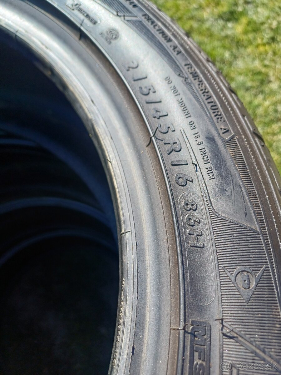 215/45 r16 letne pneumatiky ,Dunlop - 2