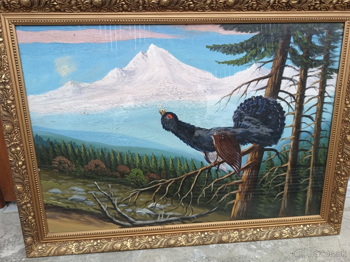 obraz olejomaľba Tetrov Hlucháň - 2