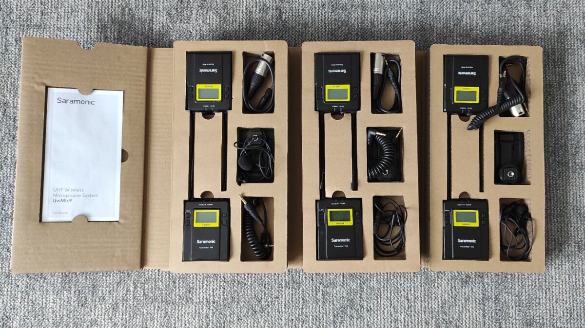 Predám 3 bezdrôtové mikrofóny Saramonic UwMic9 Kit1 - 2