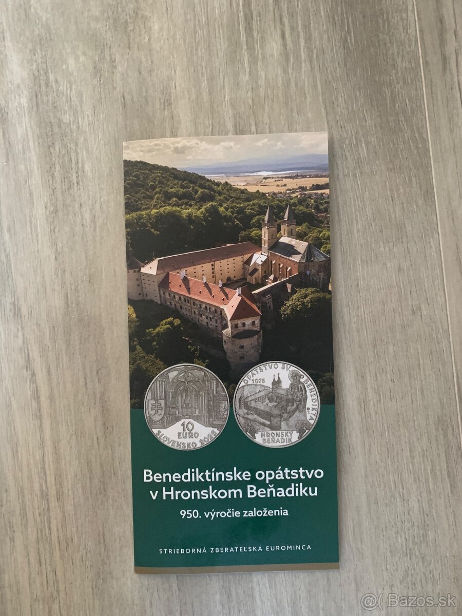 Strieborná 10eurová minca 2025 proof benediktinske opatstvo - 2