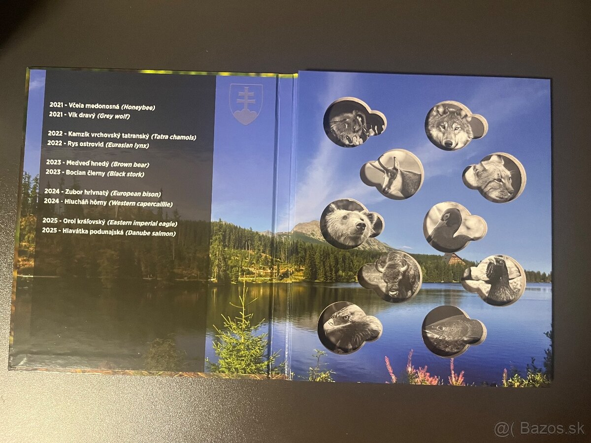 Komplet sada všetkých slovenských 5€ zberateľských mincí - 2