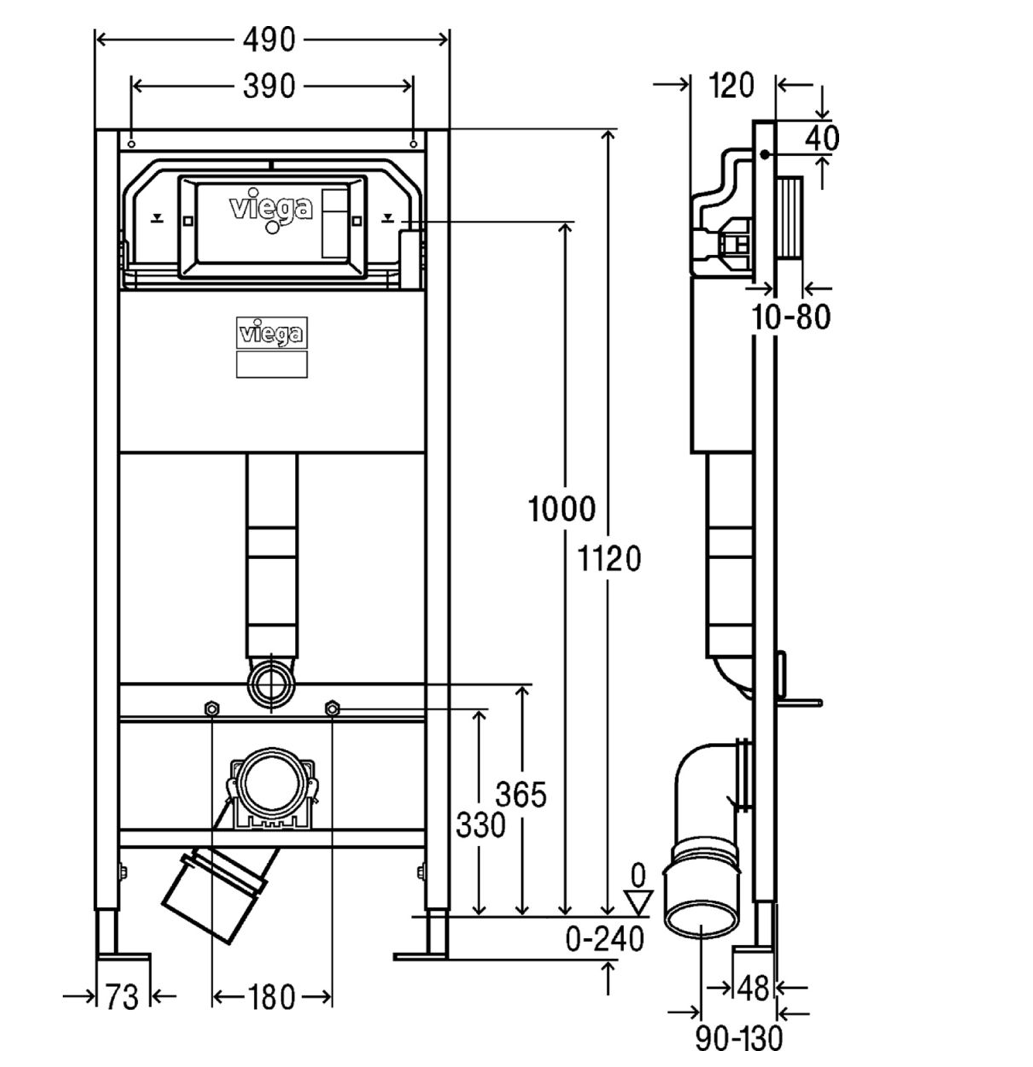 Viega Prevista Dry podomietková konštrukcia pre nástennú mis - 2