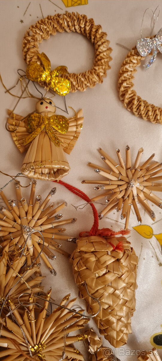 slamené vianočné ozdoby - - 2