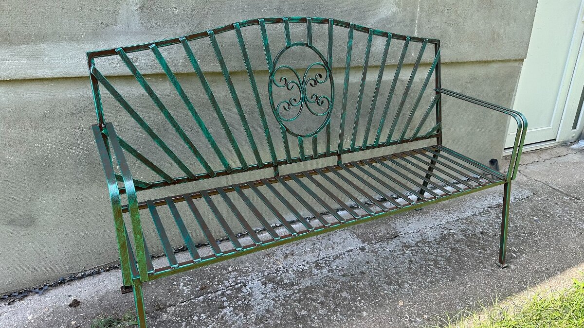 Kovová vintage lavička - 2