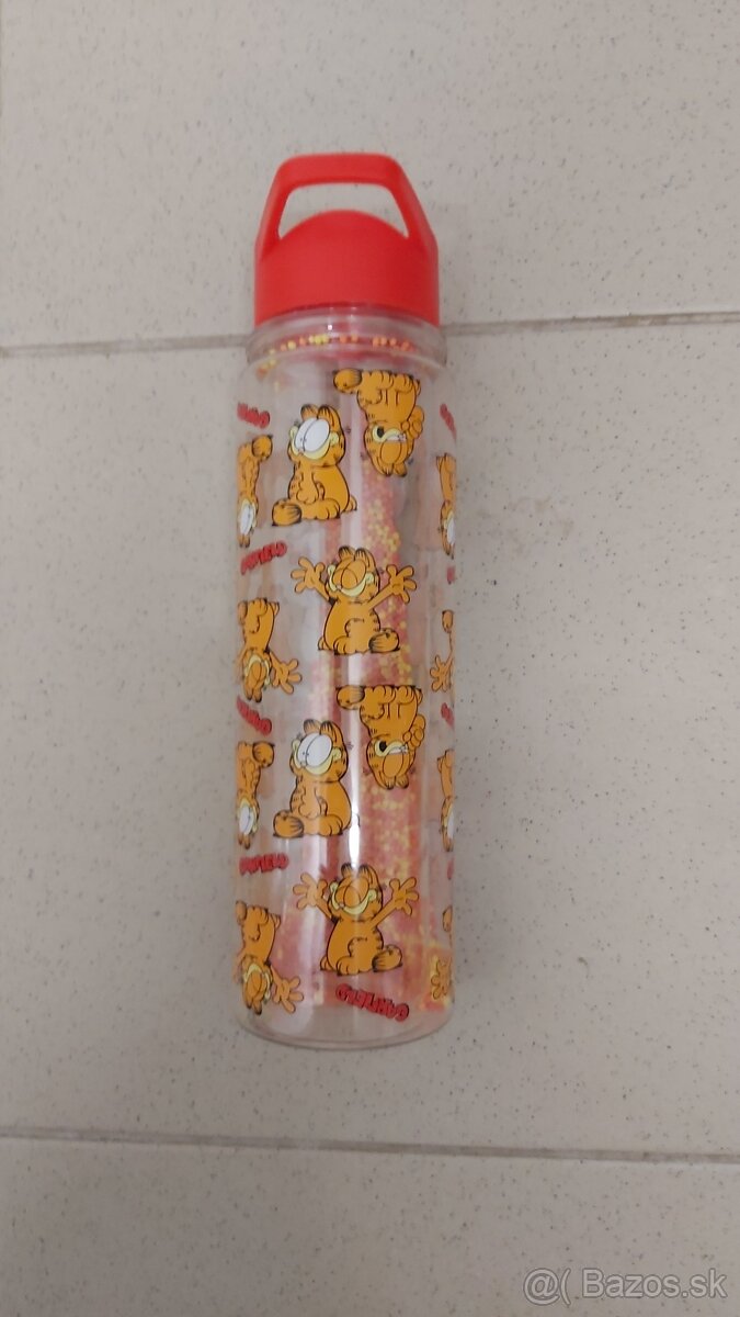 fľaša plastová Carfield na vodu 1L -detský motív -nová - 2