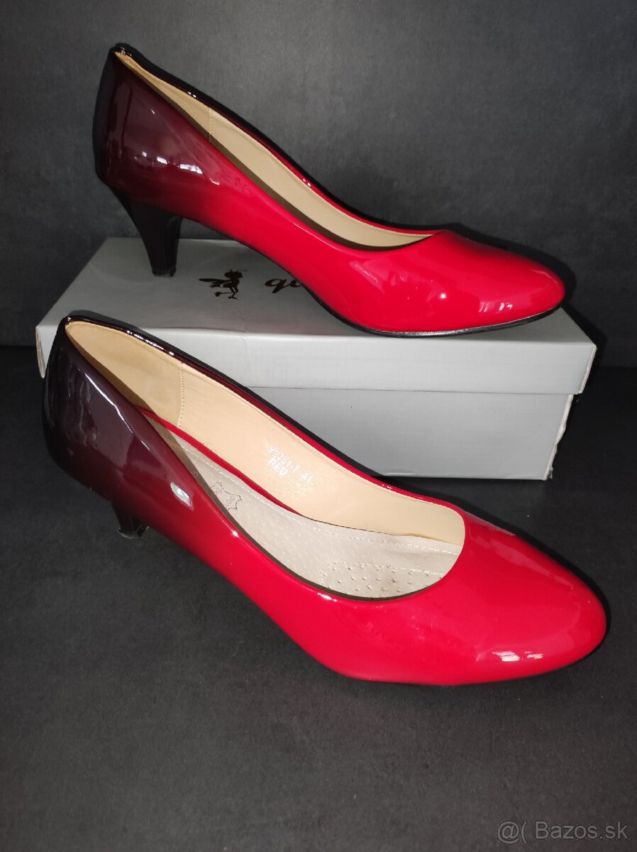 Červené lakované lodičky - 2