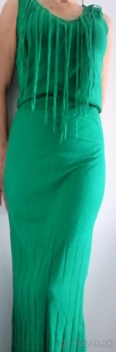 Dlhé zelené šaty, veľkosť 38 - 2
