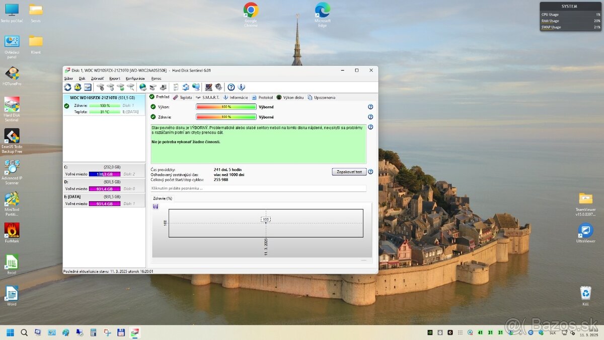 Predám pevné disky HDD 2,5" 3,5" a SSD 2,5" - 2
