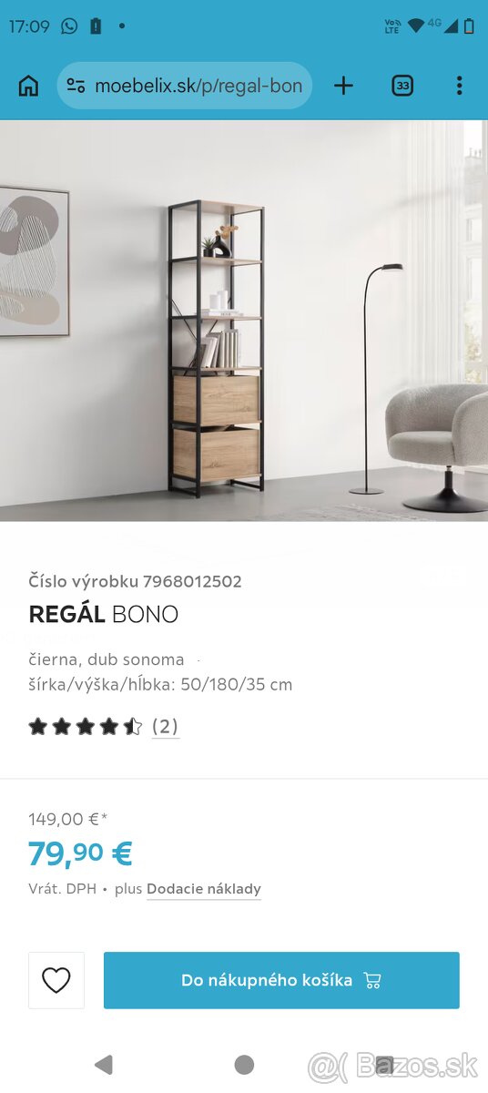 Regál kovový policový - 2