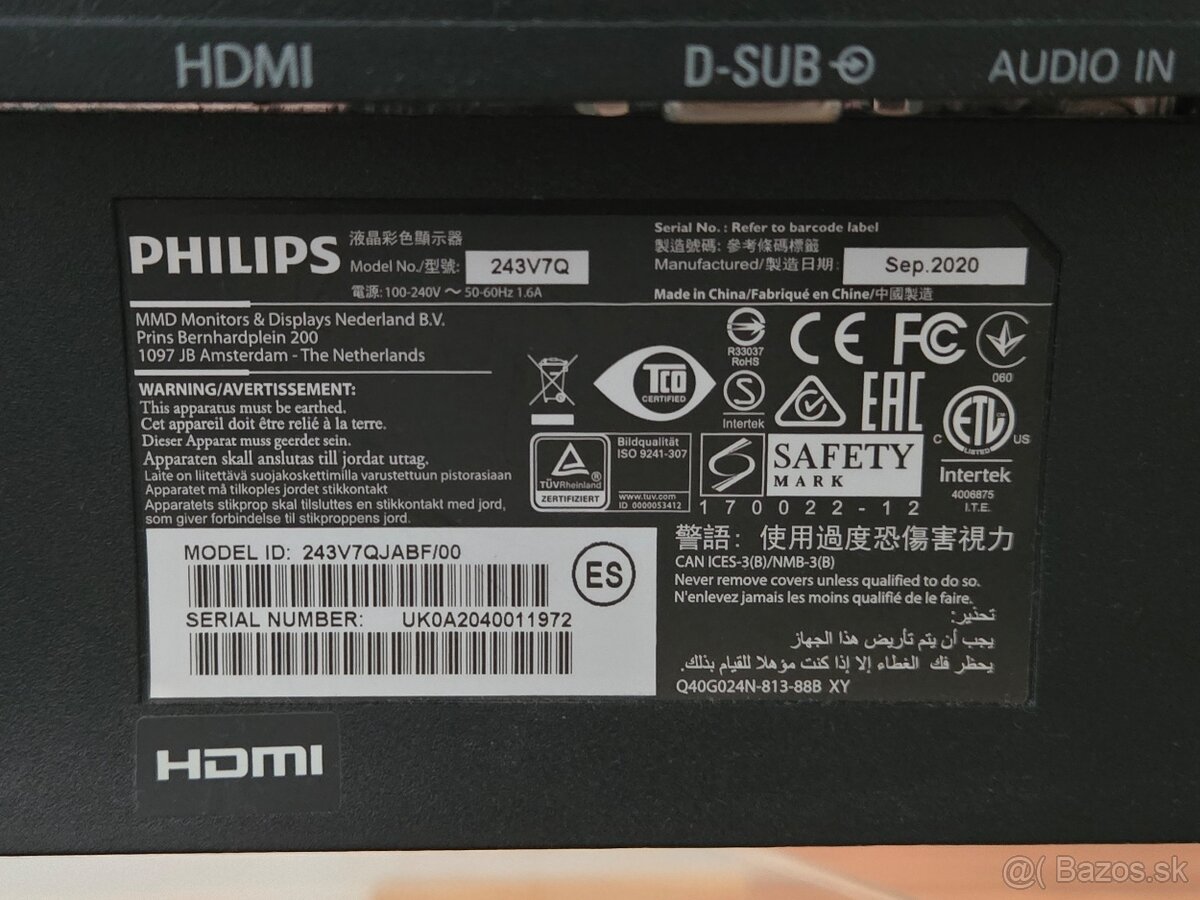 Phillips 243V7Q LCD Monitor - 2