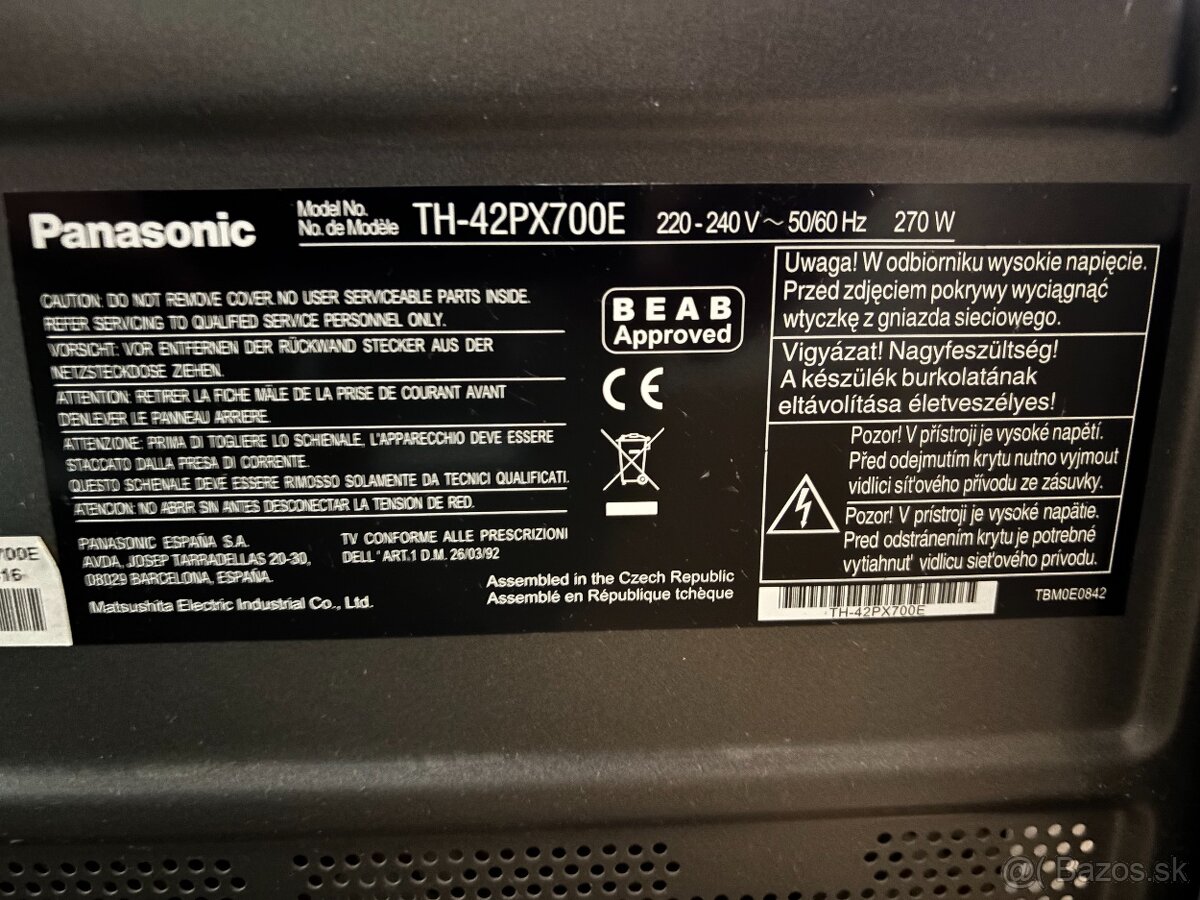 Plazmový televizor Panasonic VIERA TH-42PX700E - 2