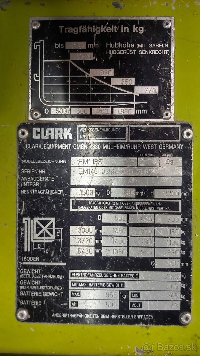 vysokozdvižný vozík VZV CLARK - 2