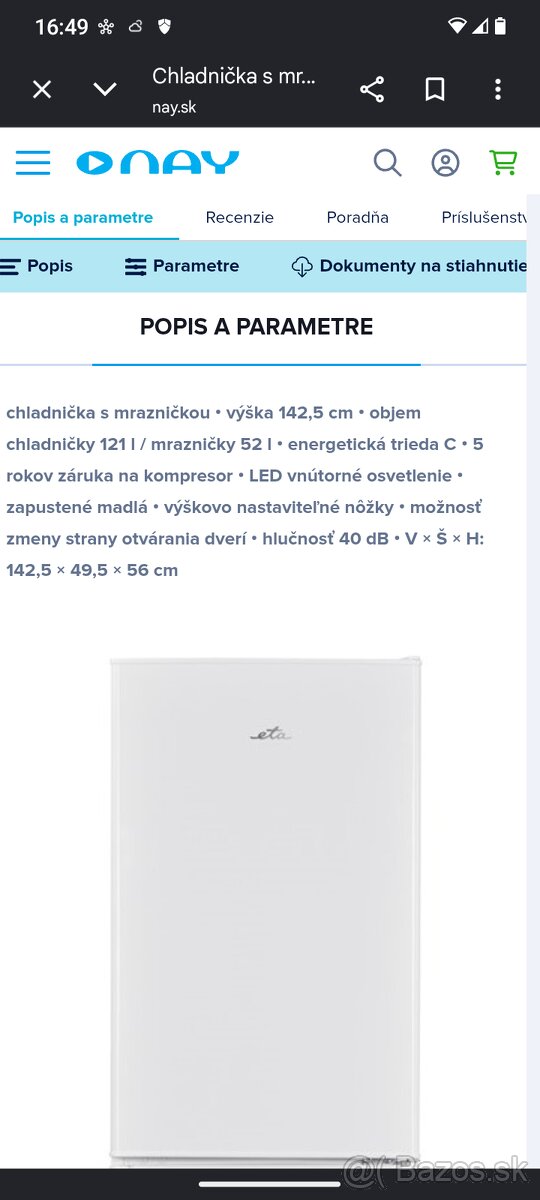 Chladnička ETA - 2