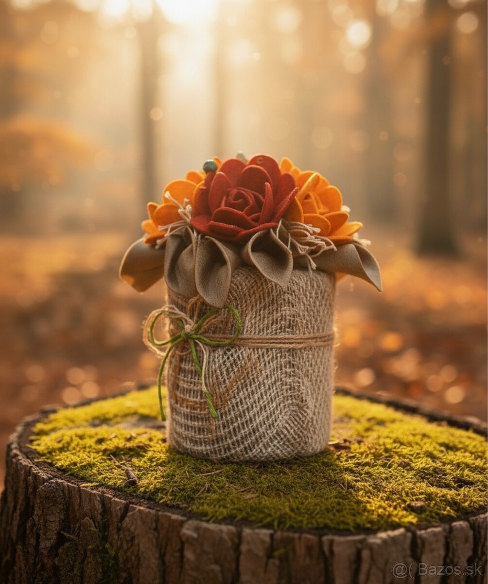 Ručne vyrábaná dekorácia s kvetmi - 2