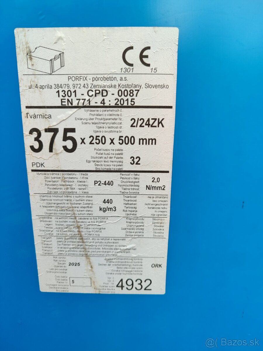 tvárnice porfix, ytong, murovací materiál - 2