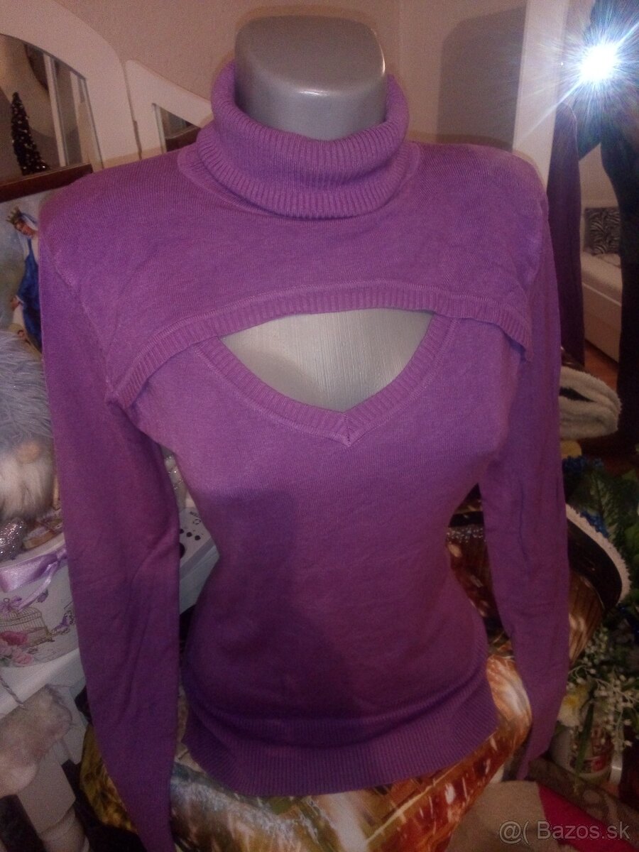 Fialový pulóver 38 - 2