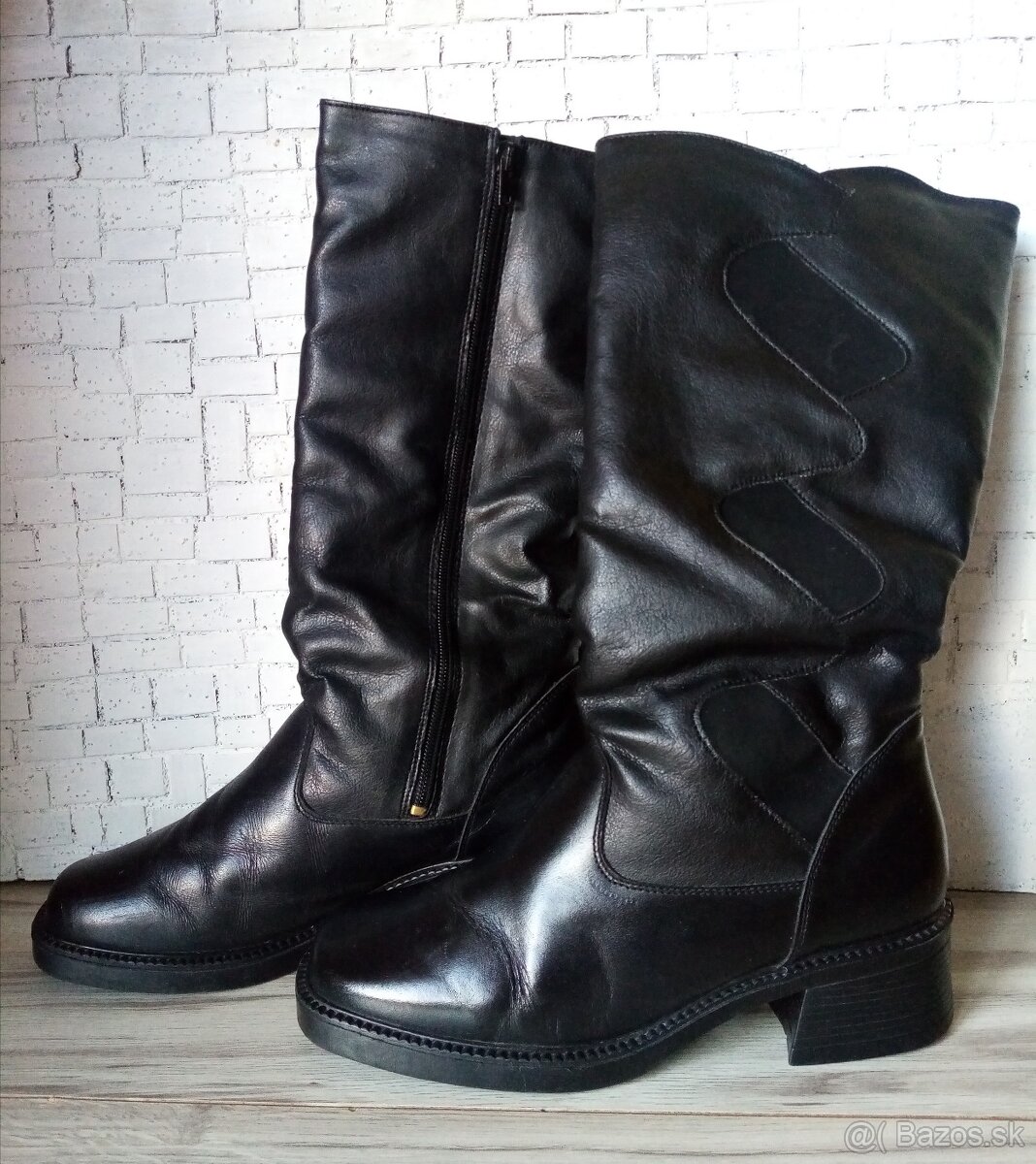 Čierne vysoké dámske čižmy 40 - 2