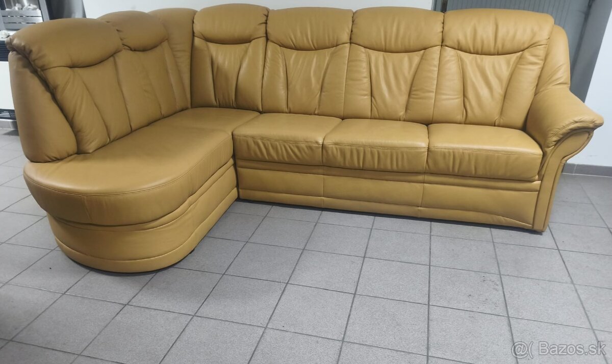 Kožená rohová sedacia súprava - ako NOVÁ, BEZ POŠKOZENIA - 2