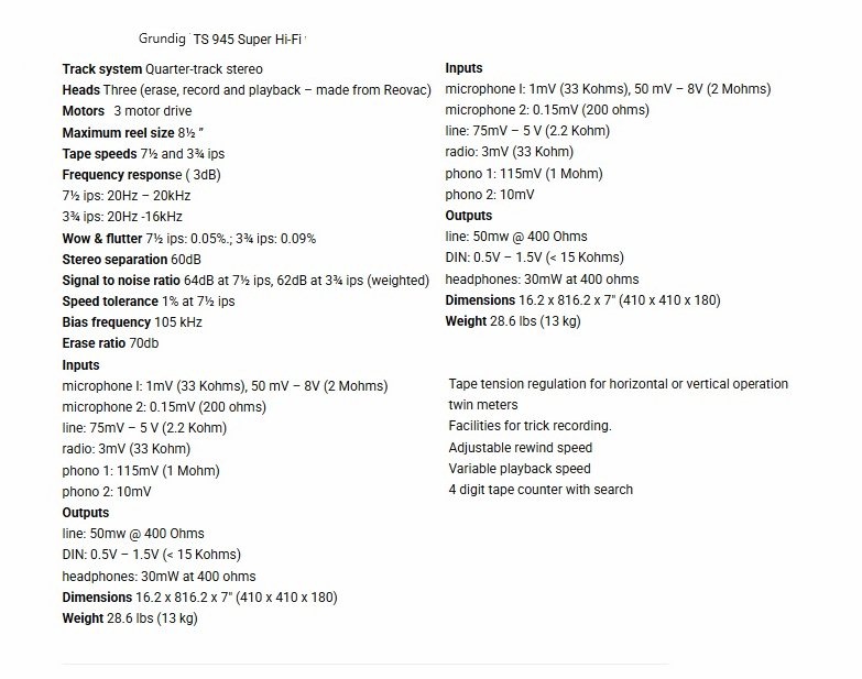 MAGNETOFON GRUNDIG TS 945 HIFI - 2