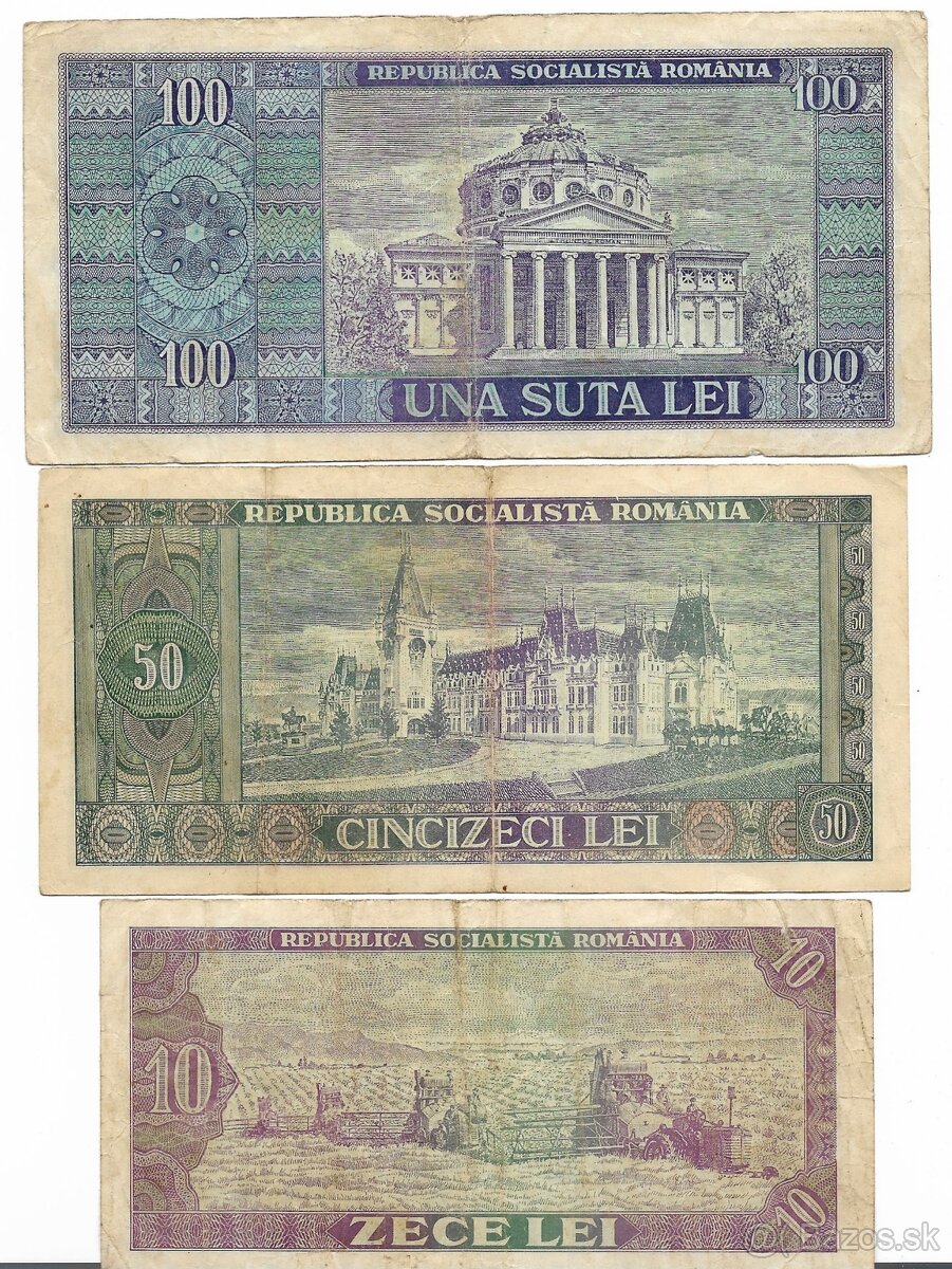 Rumunsko, 10,50,100 Lei 1966 - 2