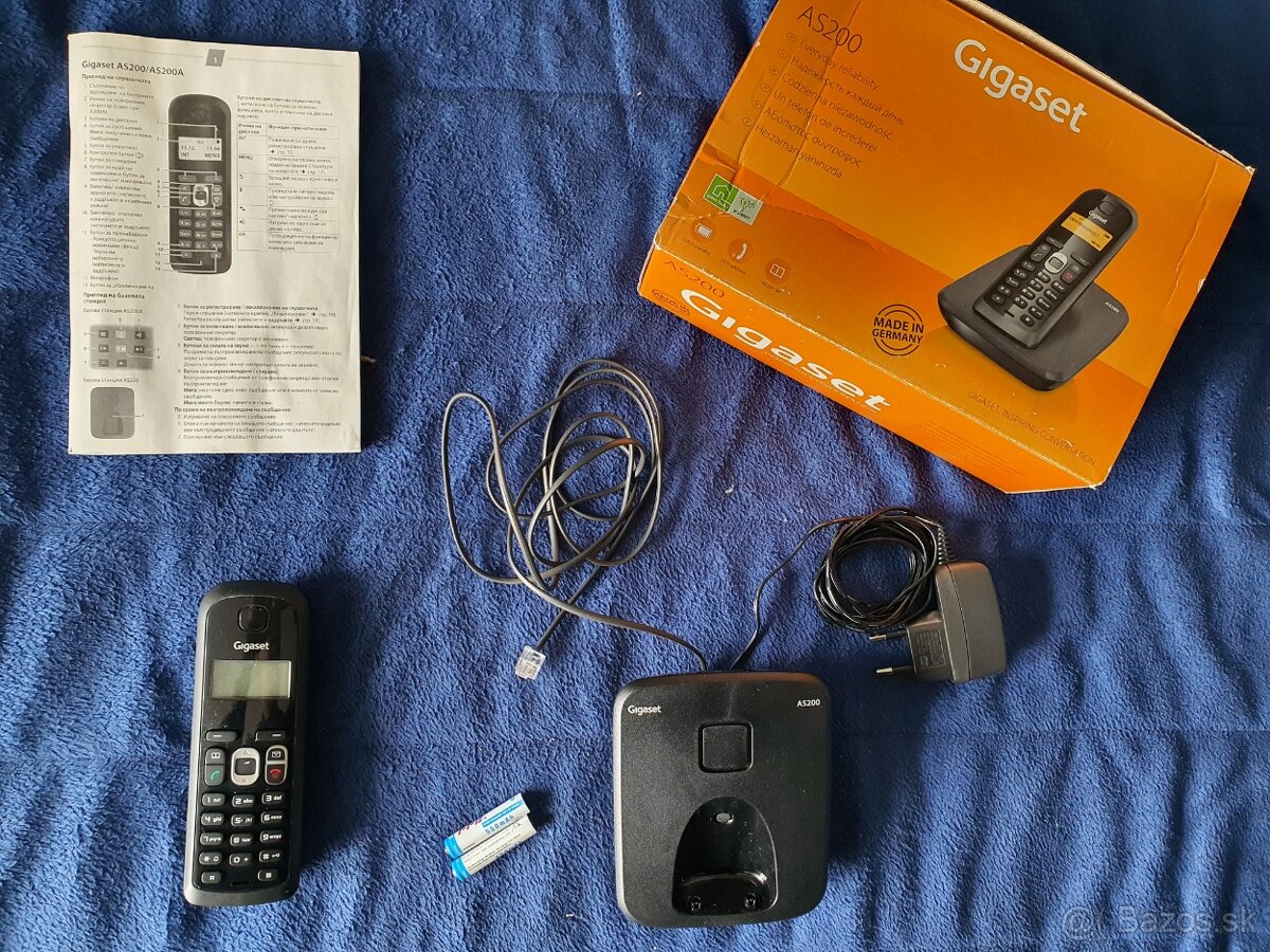 Pevná linka - prenosný, tlačítkový telefón Gigaset AS200 - 2