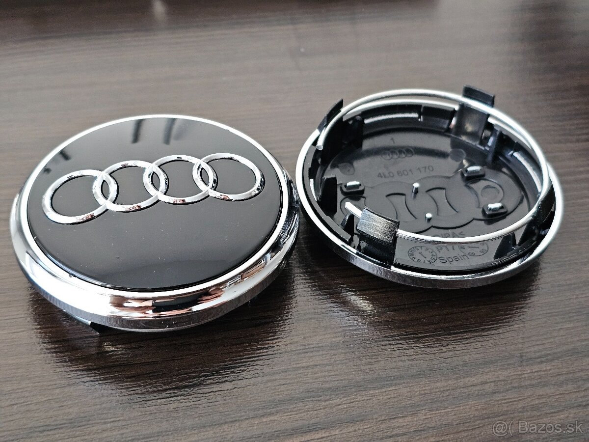 Audi 77mm stredové krytky čierne - 2