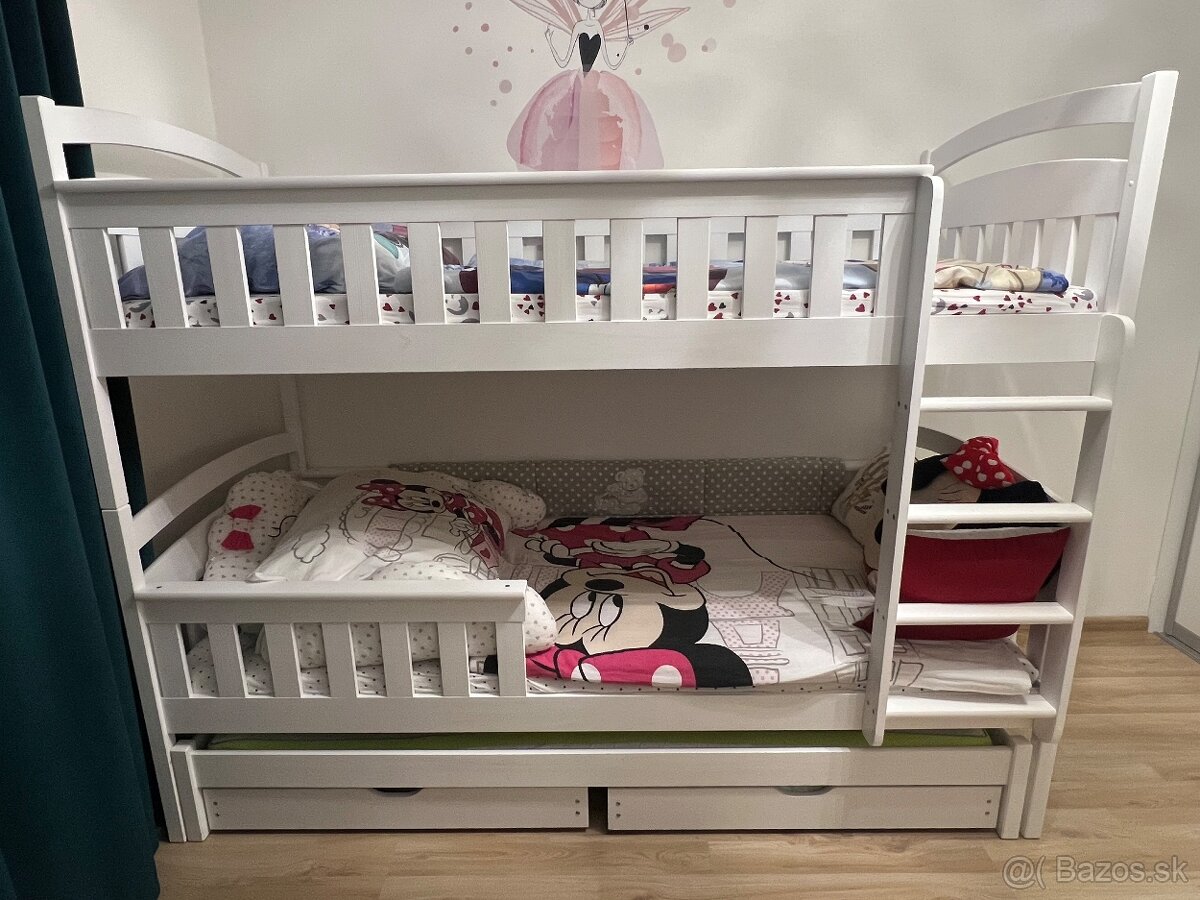 Poschodová posteľ s prísteľkou 90x200cm - 2