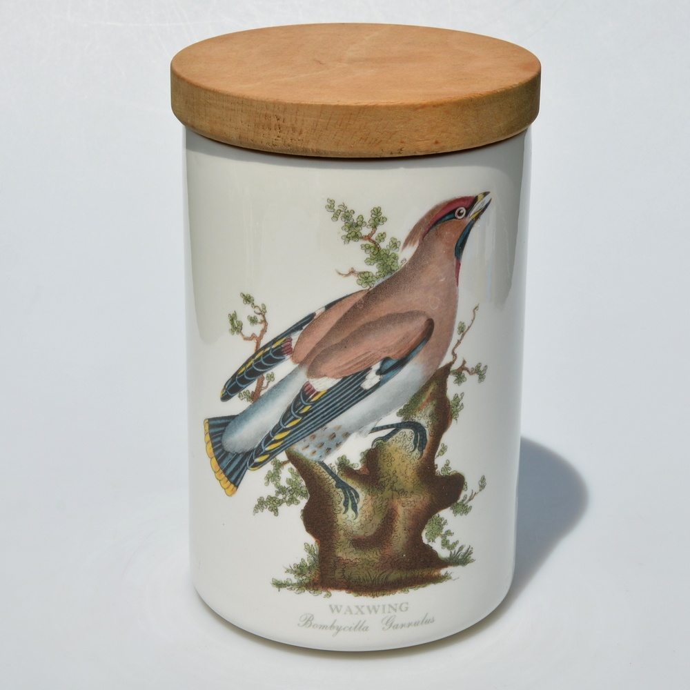 Dve vintage veľké dózy s dreveným vrchnákom Vtáky - 2