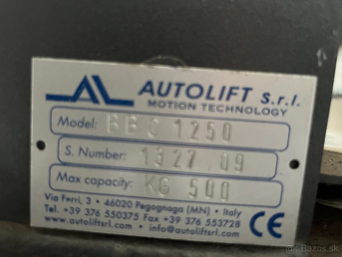 Hydraulická plošina, čelo / AUTOLIFT / Hydraulický výťah - 2