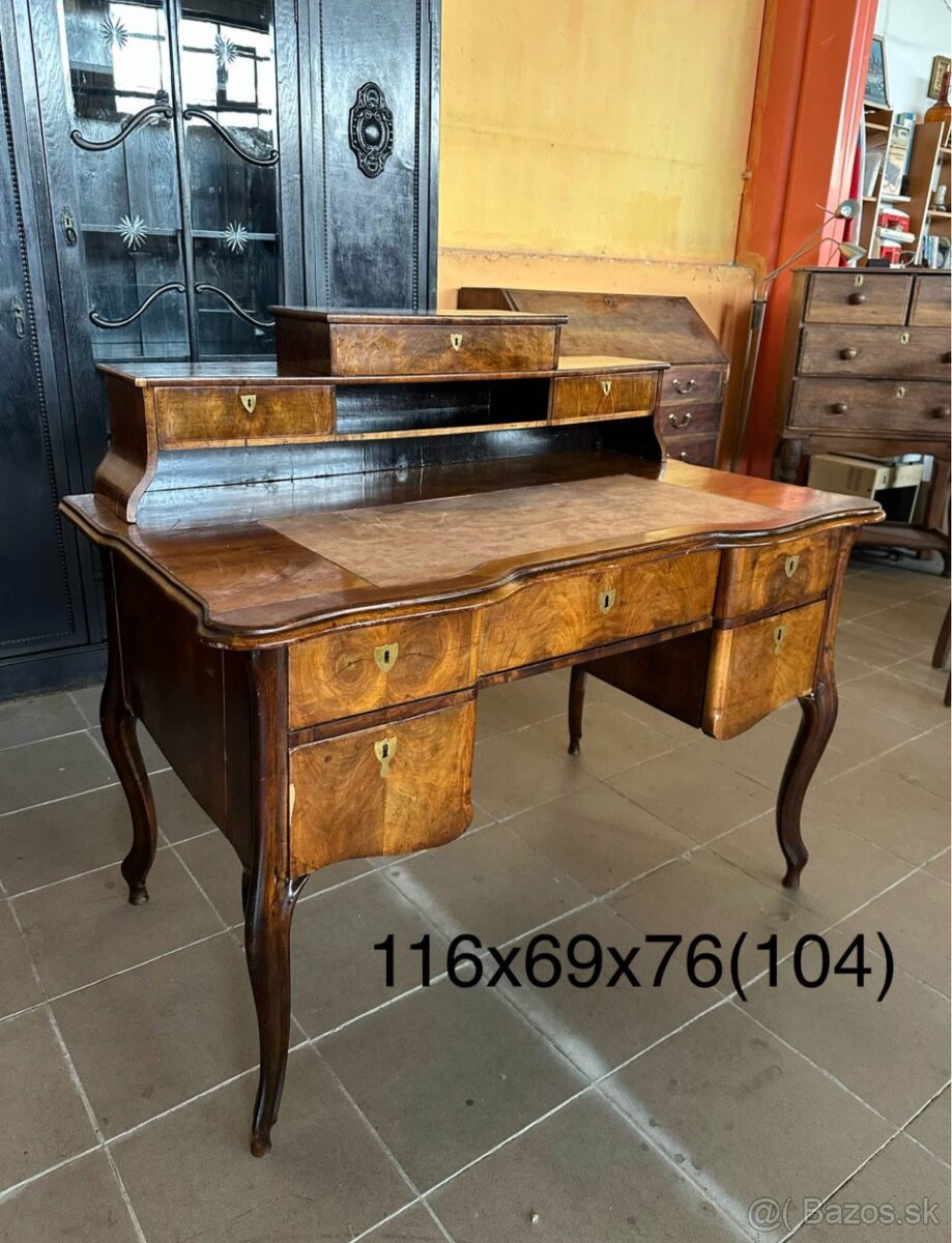 starožitný pracovný, písací stôl - 2