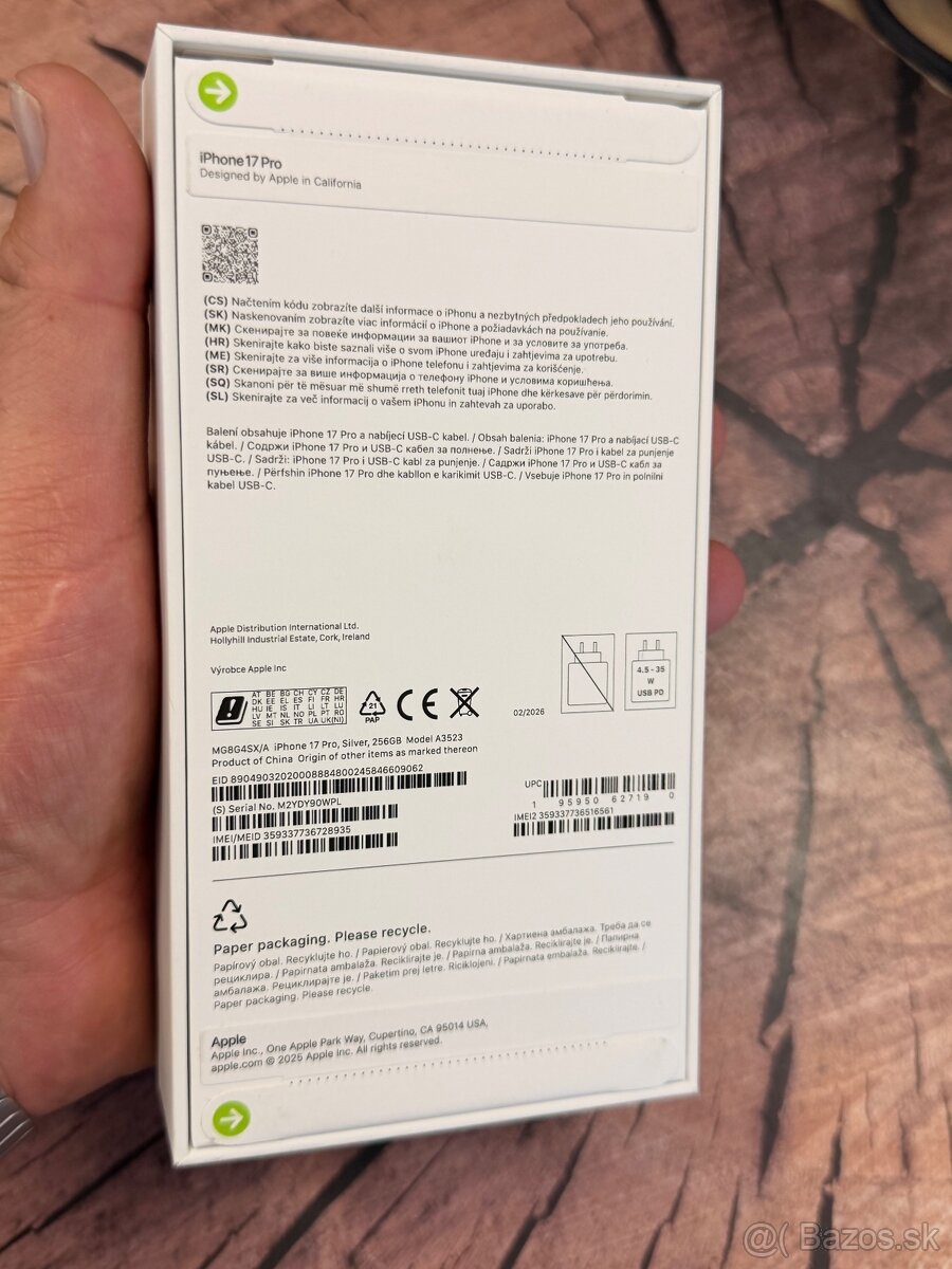 iPhone 17 pro 256 biely zabalený záruka - 2