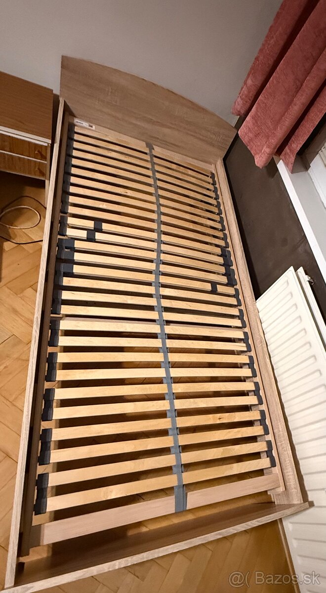 Predám posteľ s matracom a roštom, 90x200cm - 2