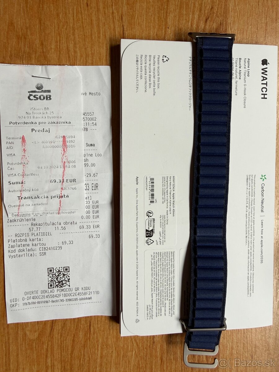 Apple Watch 49mm Navy Alpine Loop - Medium, Natural Titanium - 2