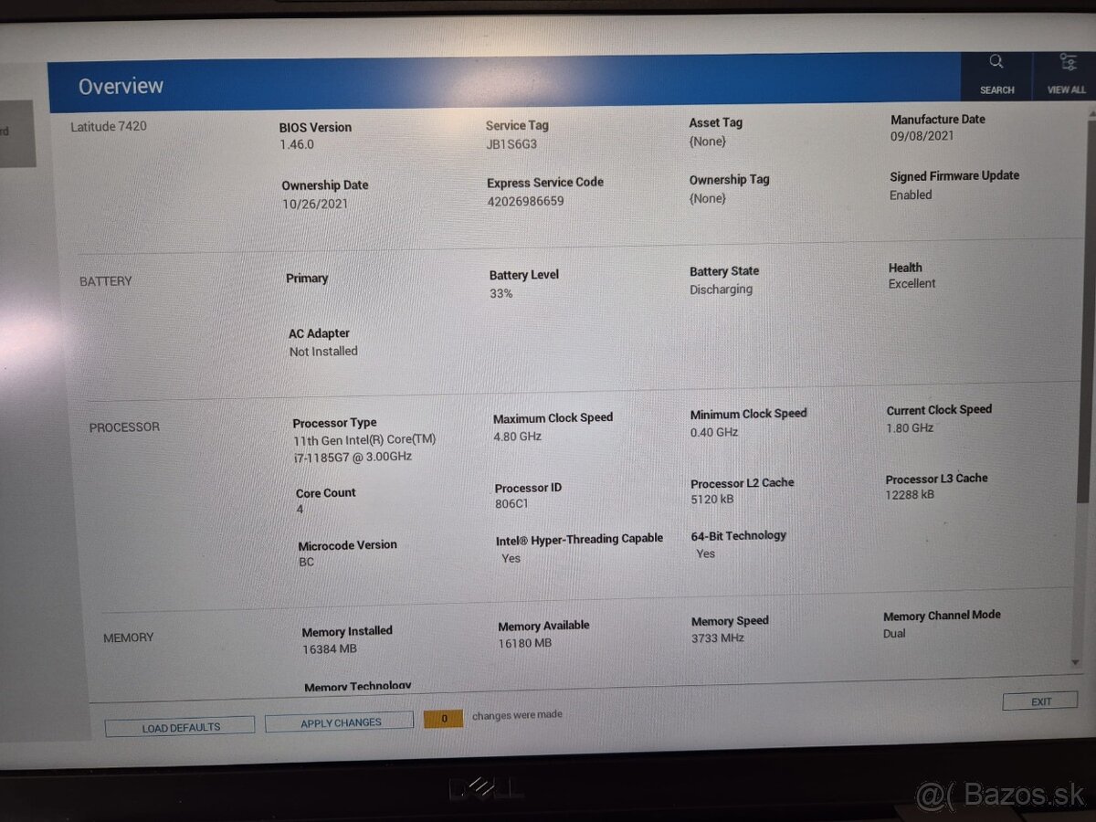 Dell Latitude 7420 I7 11 gen. 16GB ram 512GB 2v1 - 2